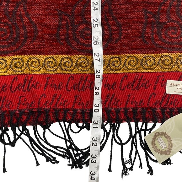 NWT Celtic Fire Aran Sweater Market Wool blend Scarf spell out unisex colorful - Picture 9 of 9